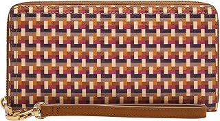 Fossil Women's Logan Leather RFID-Blocking Zip Around Clutch Wallet with Wristlet Strap for Women