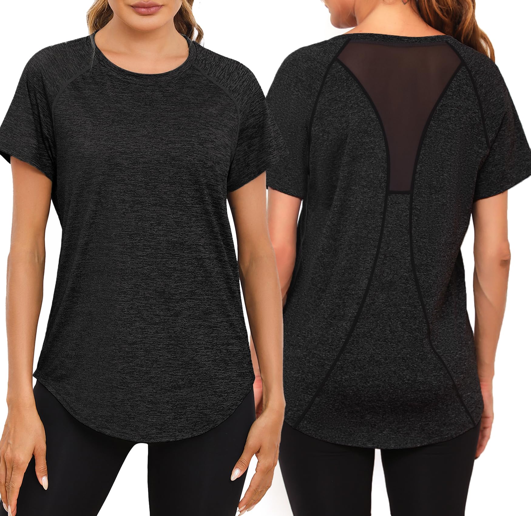 Wayleb Running Top Womens UPF 50+ Quick Dry Sports T Shirt | Lightweight Feel, S