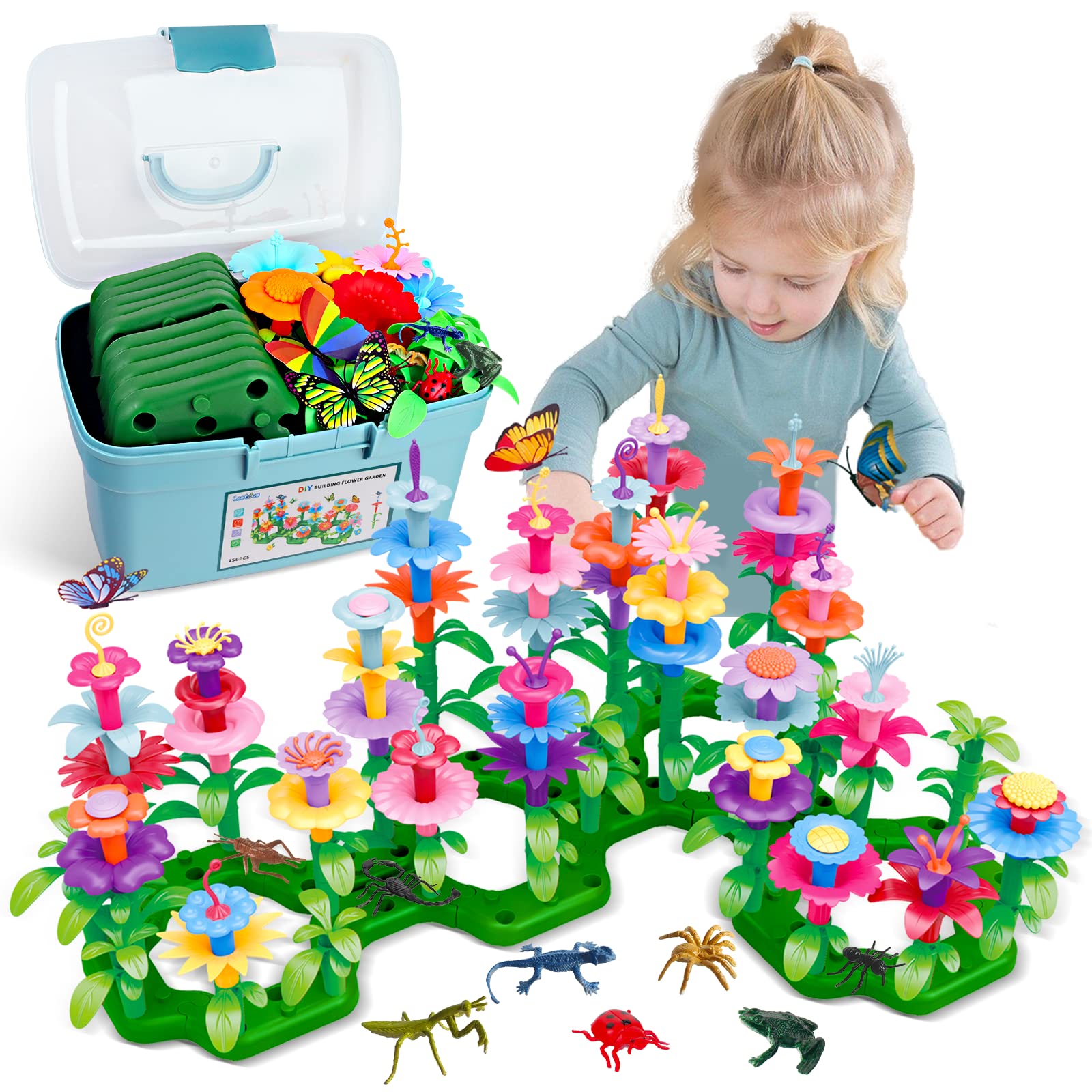 Birthday Toys Gifts for 2 3 4 5 6 Years Toddler Girls, Insect Flower Garden | 15