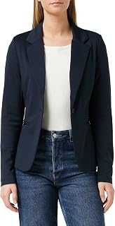 ICHI IHKATE BL Women's Blazer, Short Stretch Jacket, One-Button, with Lapel Collar
