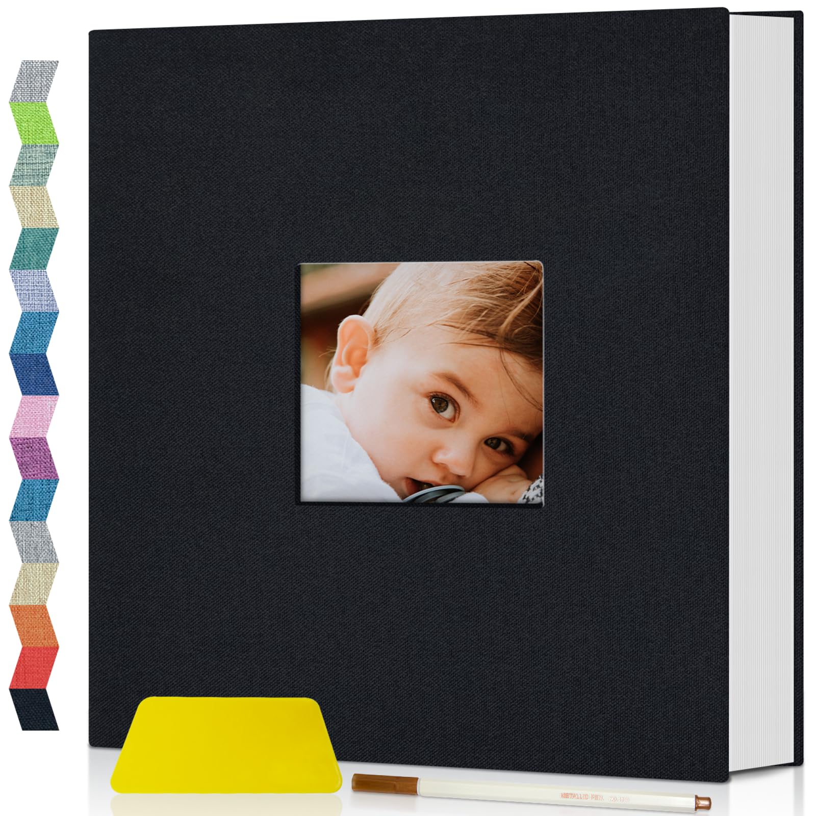 popotop Self Adhesive Photo Album with Display Window, 40 Pages Scrapbook Album 