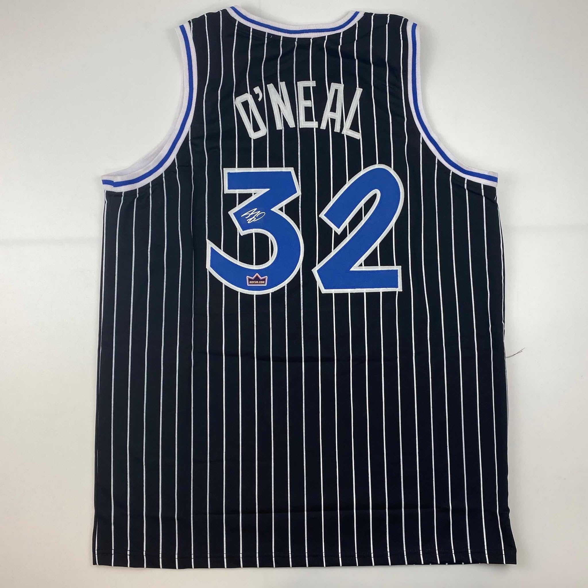 Facsimile Autographed Shaquille Shaq O'Neal Orlando Black Pinstripe Reprint Lase