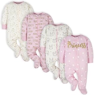Gerber Baby Boys Sleep 'N Play Footie Sleep N' Play Pack of 4