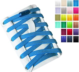 Olukssck 2 Pairs Elastic Shoelaces Without Tying Shoe Laces with Metal Lock, Laces Quick Release for Children Adults Shoes