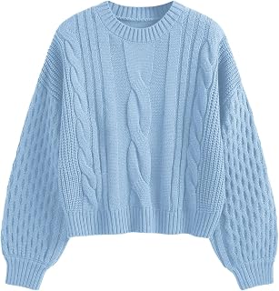ZAFUL Womens Sweater Cable Knit Long Sleeve Knit Fall Outfits