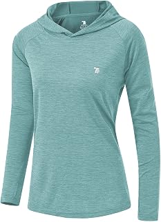 TBMPOY Women's UPF 50+ Hooded Shirt Long Sleeve Sun Protection Fishing Hiking Outdoor UV Resistant Lightweight