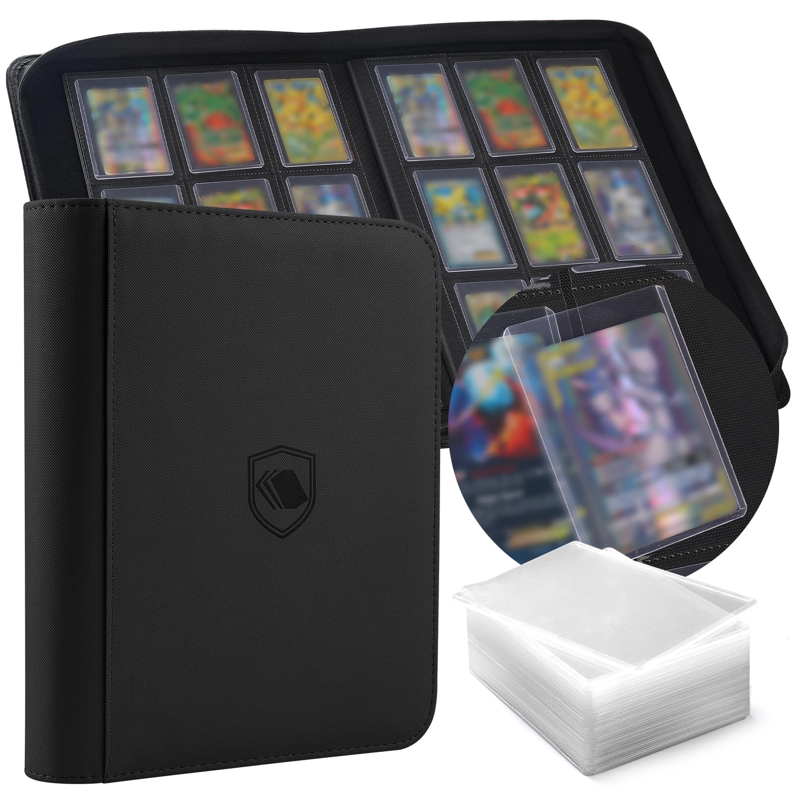 Top Loader Binder 9 Pocket, Holds 360 Toploaders, 100 Toploaders INCLUDED | Topl