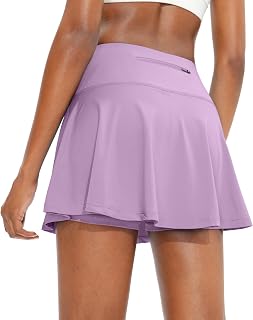 SANTINY, Women's 4 Pocket Pleated Tennis Skirt with Shorts High Waist