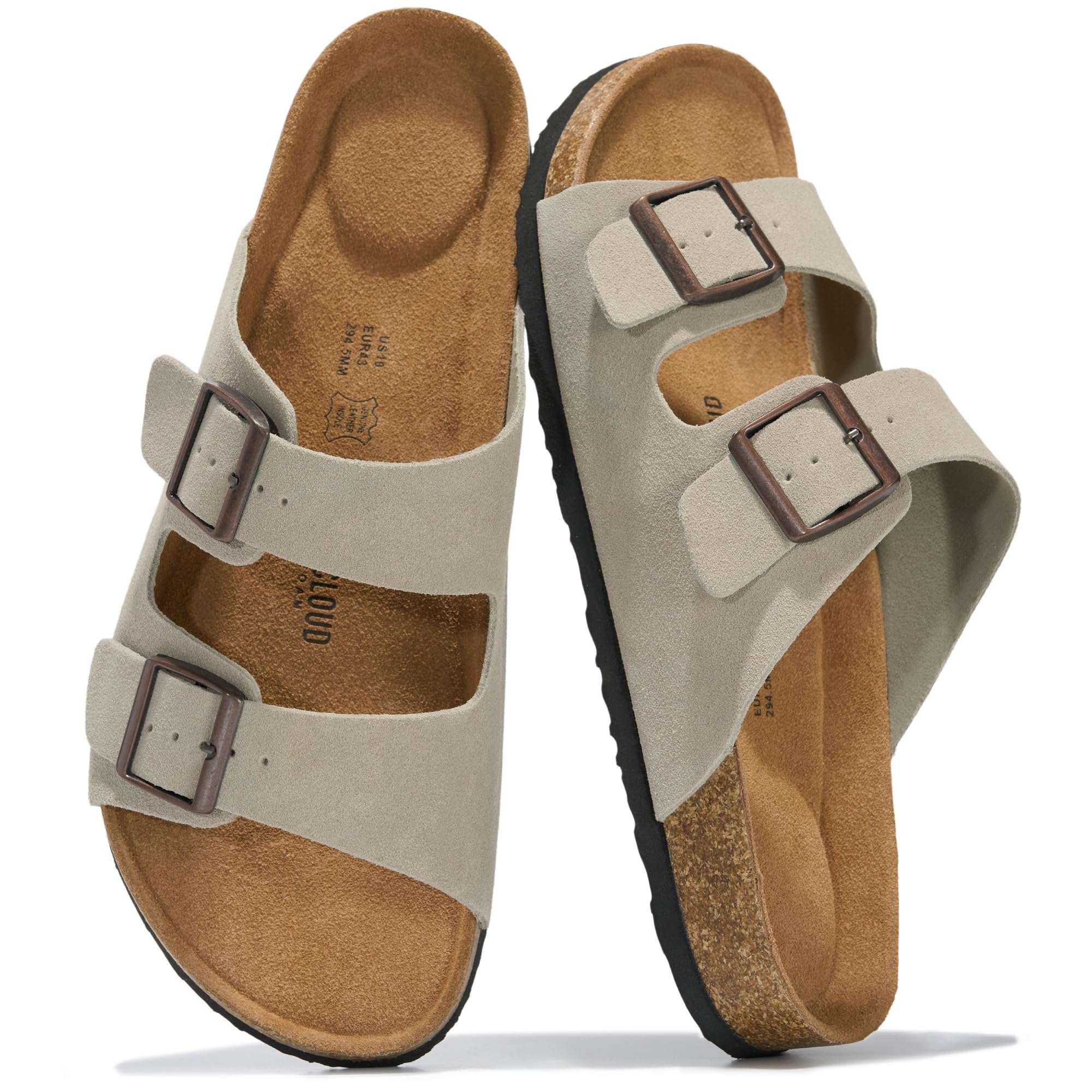 Project Cloud Mens Sandals 100% Genuine Leather Mens Slides Sandals for Men