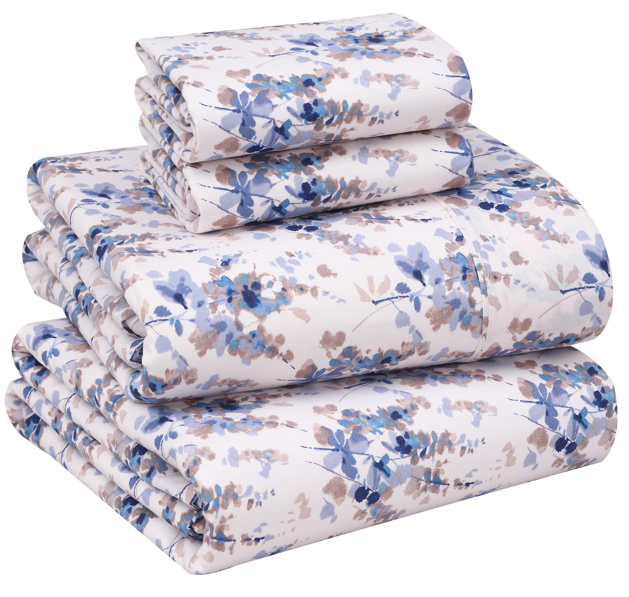 RUVANTI - 100% Cotton California King Size Percale Sheet Set