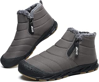 ziitop Snow Boots Mens Waterproof Winter Boots Fur Lined Warm Ankle Boots