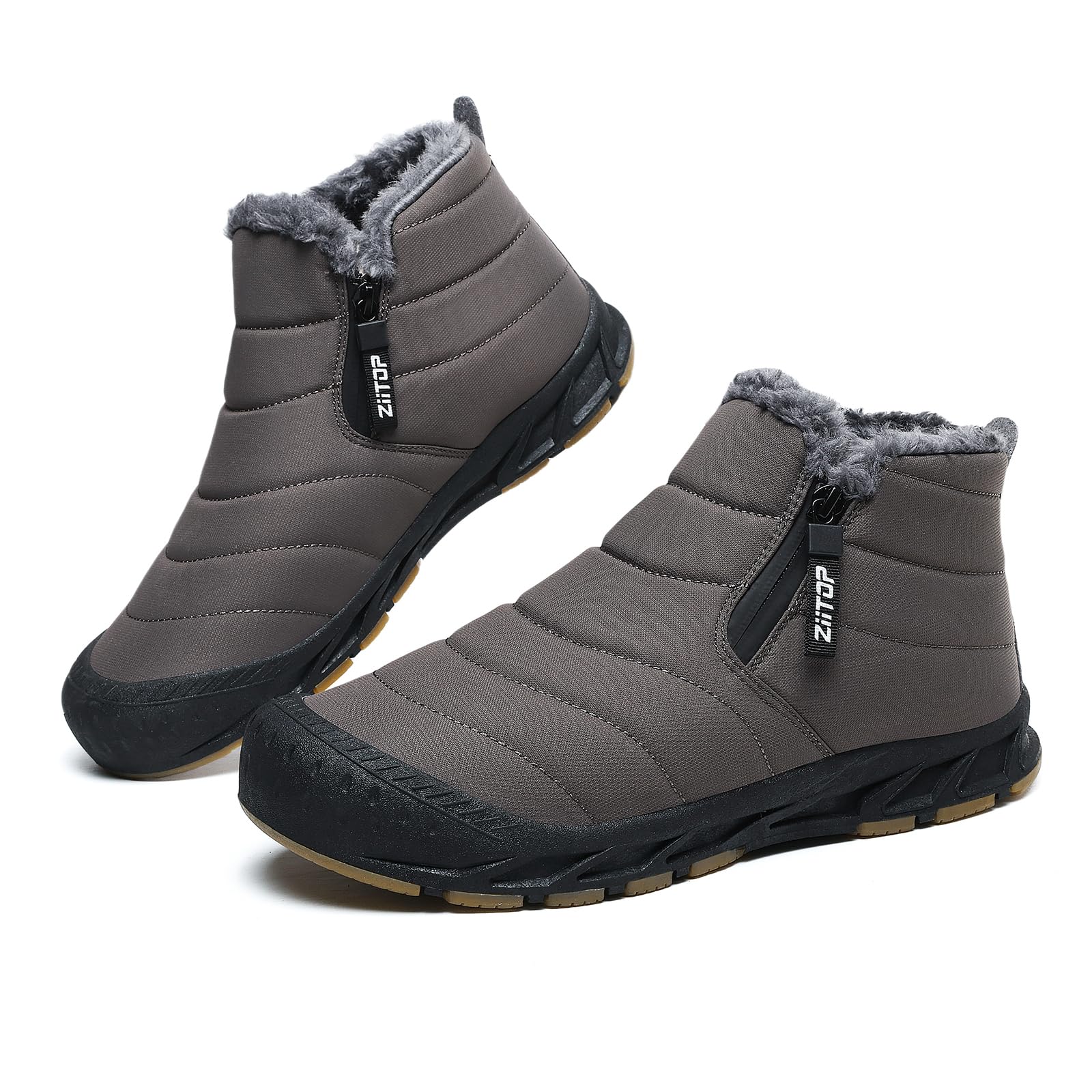 ziitop Snow Boots Mens Waterproof Winter Boots Fur Lined Warm Ankle Boots