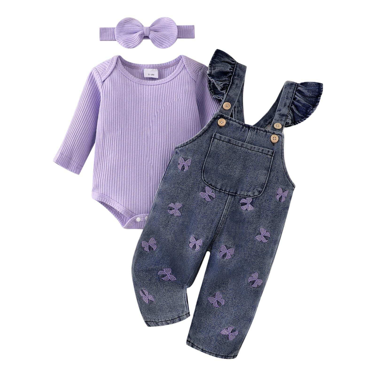 Baby Girl Clothes Newborn Romper Infant Jeans Adjustable Suspender Overalls Cute