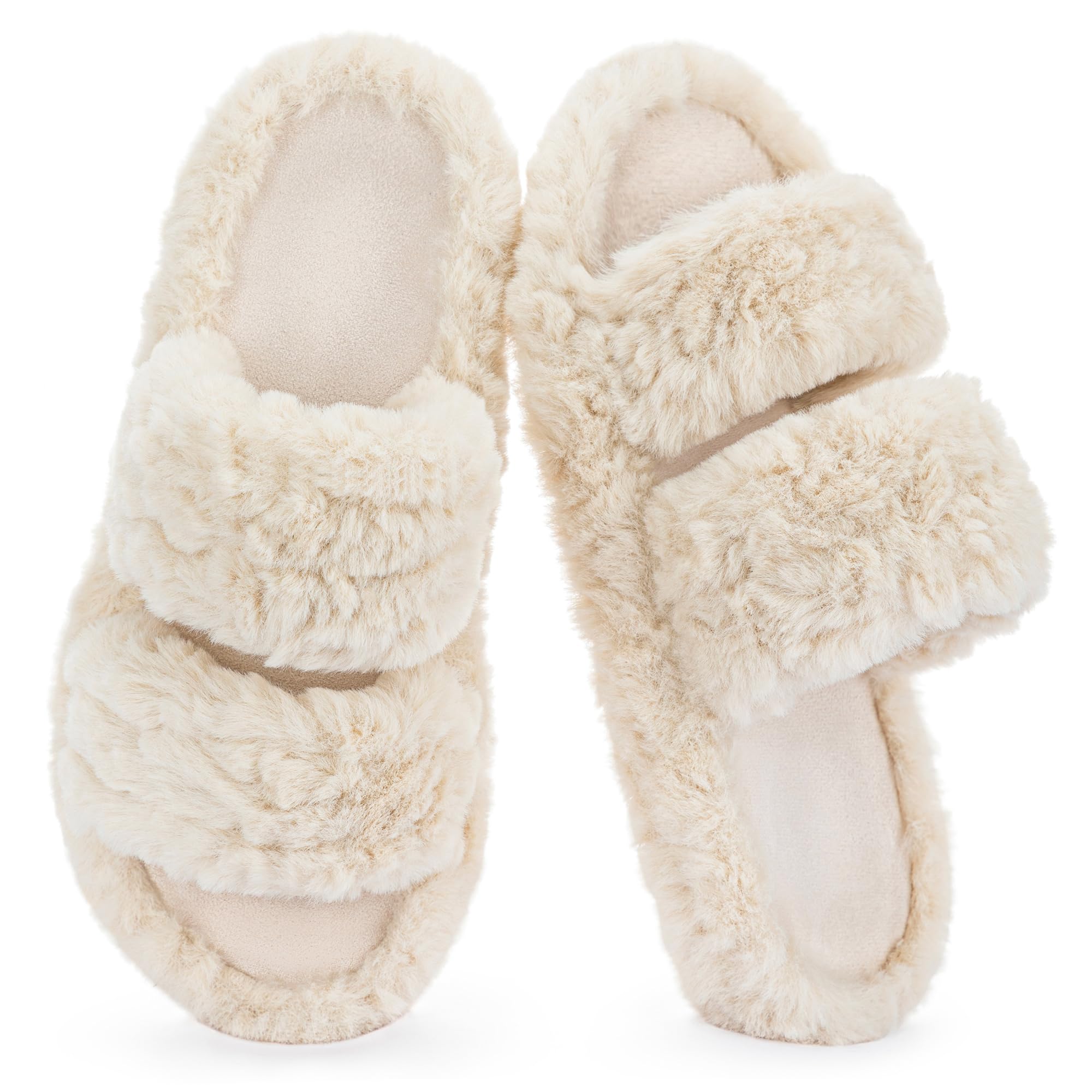 RockDove Women’s Open Toe Slippers with Arch Support, Memory Foam House Slippers