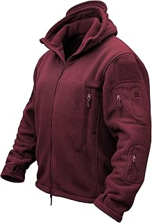 TACVASEN Mens Fleece Jacket Full Zip Tactical Hoodies Winter Coats Windproof Hoodies Warm Hunting