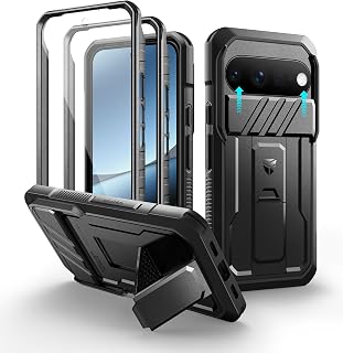 Dexnor for Google Pixel 11 Pro XL Case with Slide Camera Cover & 2 Front Frames & Built-in Screen Protector & Kickstand,Full-Body Shockproof Protective Cover Heavy-Duty Rugged Cases,Black(2026)
