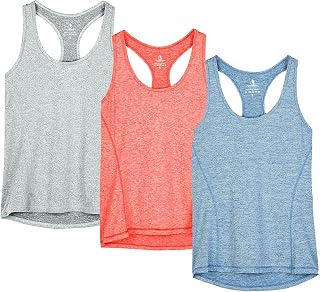 icyzone Women's Sports Fitness Tank Top, Pack of 3