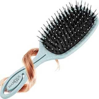 Boar Bristle Brush - Professional Detangler with Ergonomic Pad, Ideal for All Hair Types, Natural Bristles for Gentle Care and Perfect Results