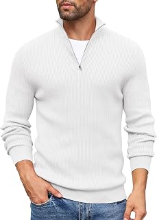 COOFANDY Herren Rollkragenpullover Zip Pullover Strickpullover Winterpullover Turtleneck Sweater Pulli Arbeitspullover Warm Langarmshirt