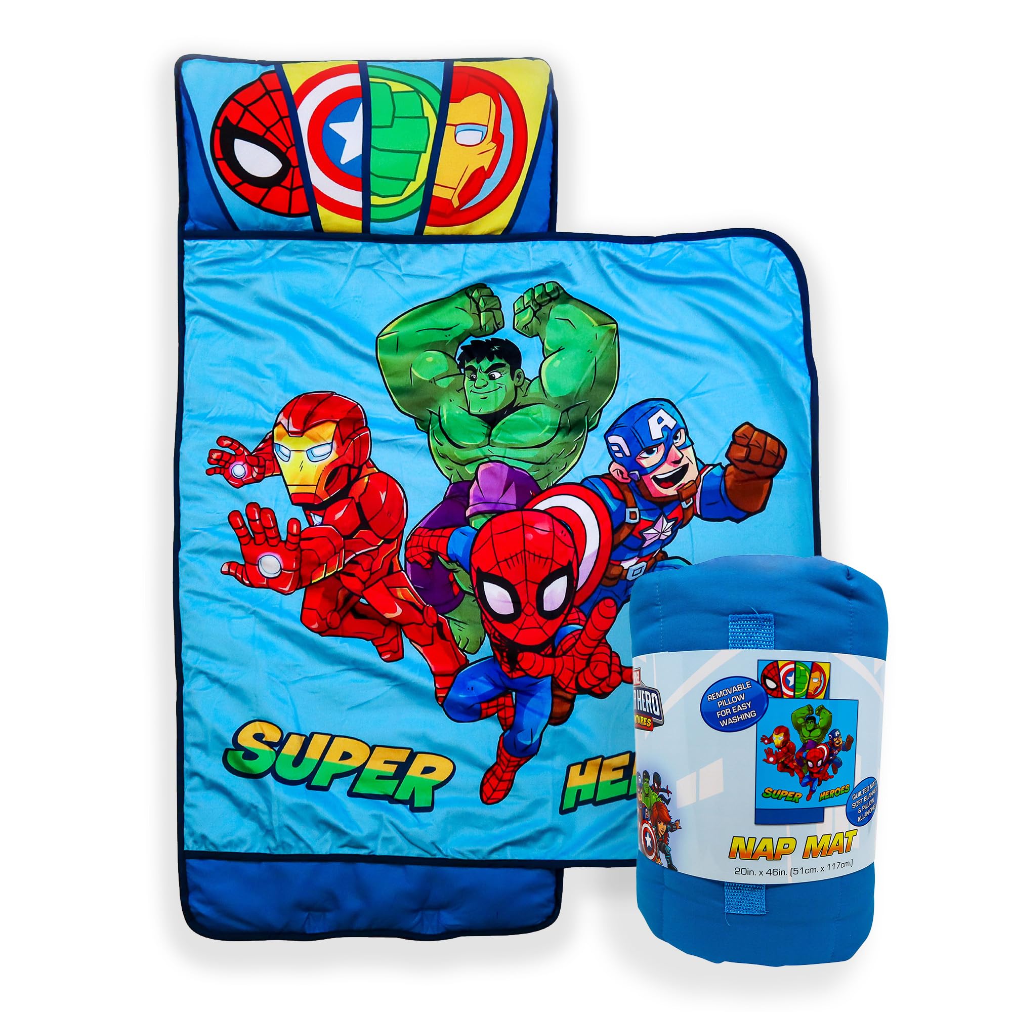 Jay Franco Kids Nap Mat with Embedded Pillow & Blanket – Soft 46"x20" Microfiber