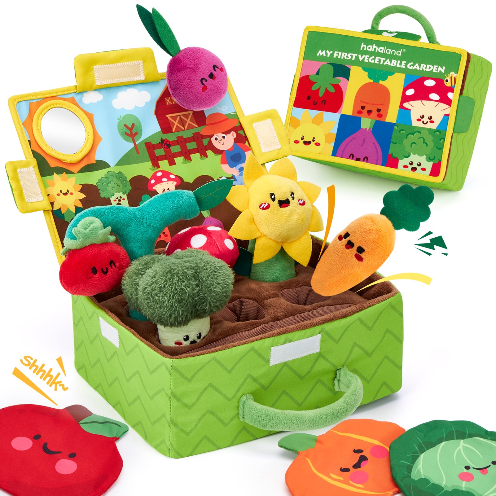 hahaland Baby Toys 6-12 Months Montessori Sensory Fruit Vegetable Plush Toy | In