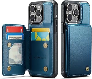 Vinich for iPhone 13 Pro Max Wallet Case with Card Holder, Case for iPhone 13 Pro Max with RFID Blocking for Women Men, Durable Kickstand Shockproof Phone Case for iPhone 13 Pro Max, Blue