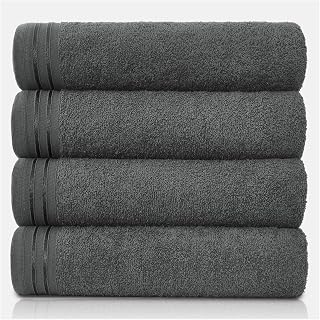 GC GAVENO CAVAILIA Large Towels Bath Sheet - Highly Absorbent Egyptian Cotton Towel Set - 4 Pack Extra Soft Large Bath Towel Charcoal-Quick Dry Bath Sheets - 450 GSM Washable Towels, 75X135 Cm