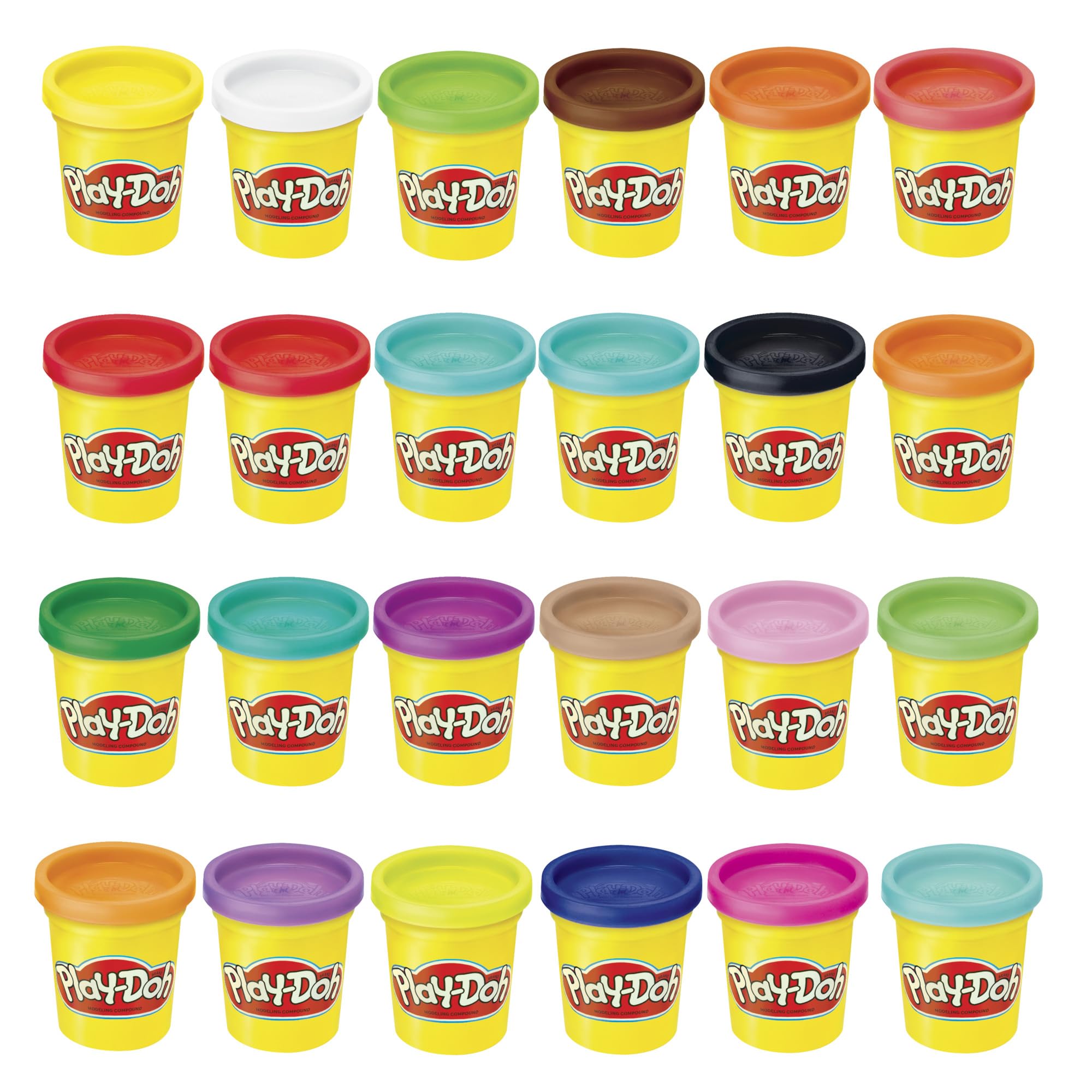 Play-Doh Modeling Compound 24-Pack Case of Colors, Non-Toxic, 3 Oz Cans of Assor