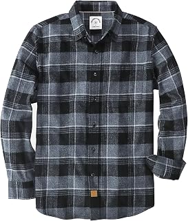 Dubinik® 6 oz Flannel Shirt for Men Cotton Casual Long Sleeve Button Down