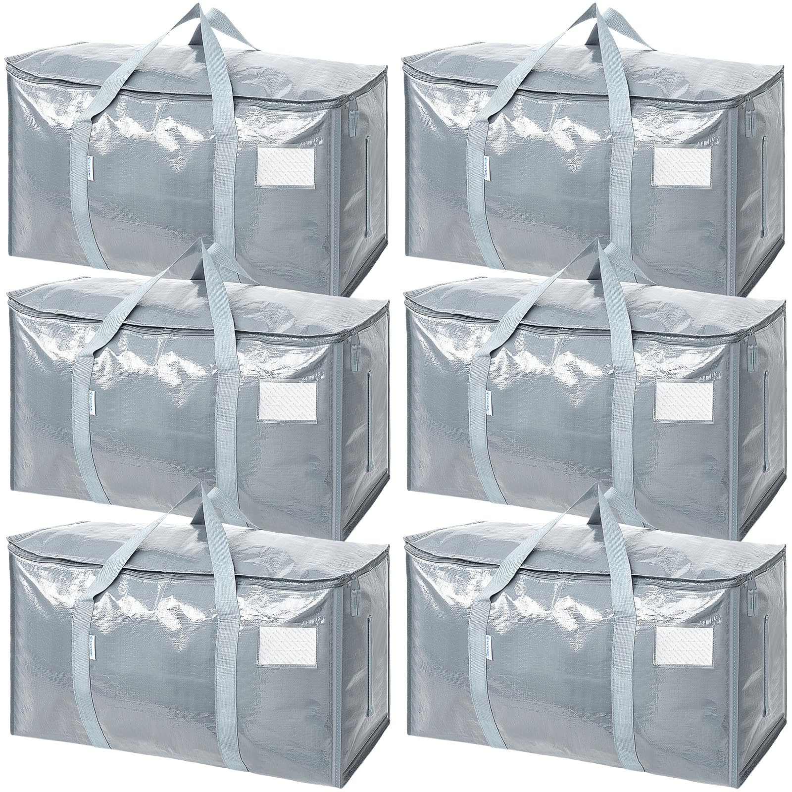 TICONN 6 Pack Extra Large Moving Bags Heavy Duty with Zippers & Carrying Handles