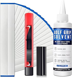 CHAMPKEY Premium Grip Repair Kits for Regripping Golf Clubs | Come with Hook Knife, 15 Professional Tapes, Golf Solvent and Rubber Vise Clamp