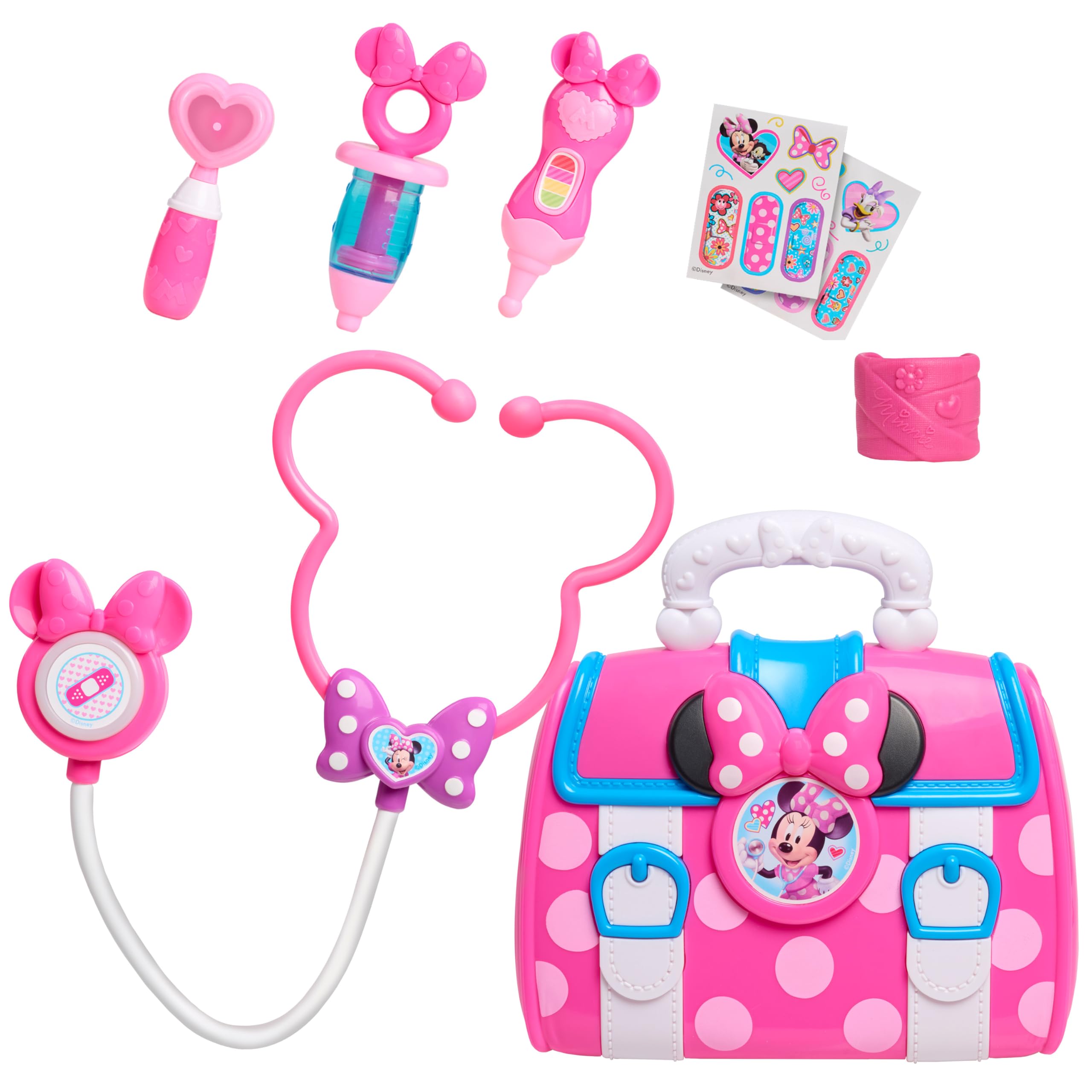 Disney Junior Minnie Mouse Bow-Care 8-Piece Doctor Kit for Toddlers Ages 3-5, Li