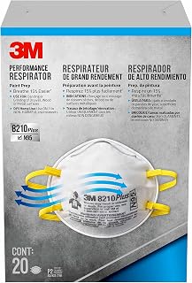 3M Disposable Respirators, Advanced Filter, Paint Prep, 20 Masks (N95)