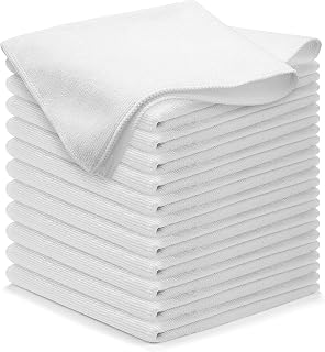 Microfiber Cleaning Cloth, High Performance, 1200 Washes, Grippy, Ultra Absorbent, Traps Dirt and Liquid for Streak Free Mirror Shine Scratch Resistant and Lint Free, 12 x (16 x 16 inch) Towels