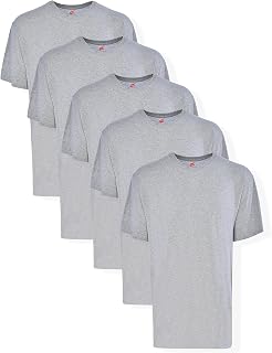 Hanes Big Men's Tagless ComfortSoft Crew Undershirt Tall 5-Pack Gray, X-Large