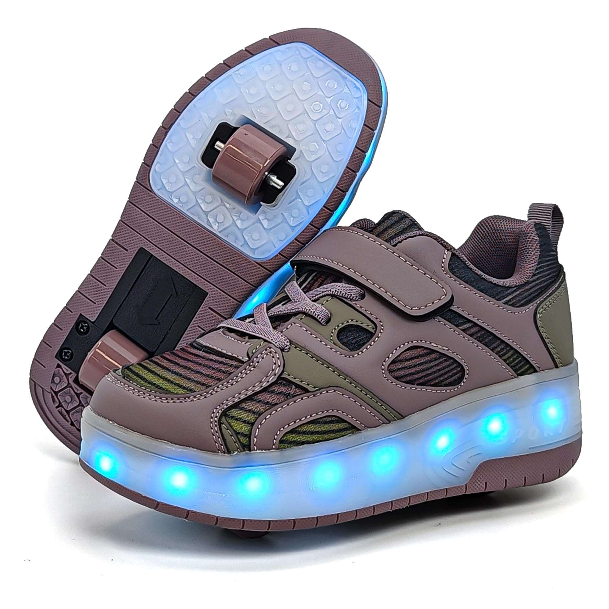 Umerigo Fashion Roller Skate Shoes for Boys Girls Kids Retractable Wheelies Skat