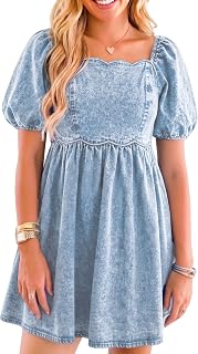 Denim Dress for Women Western Jean Babydoll Country Concert Outfits