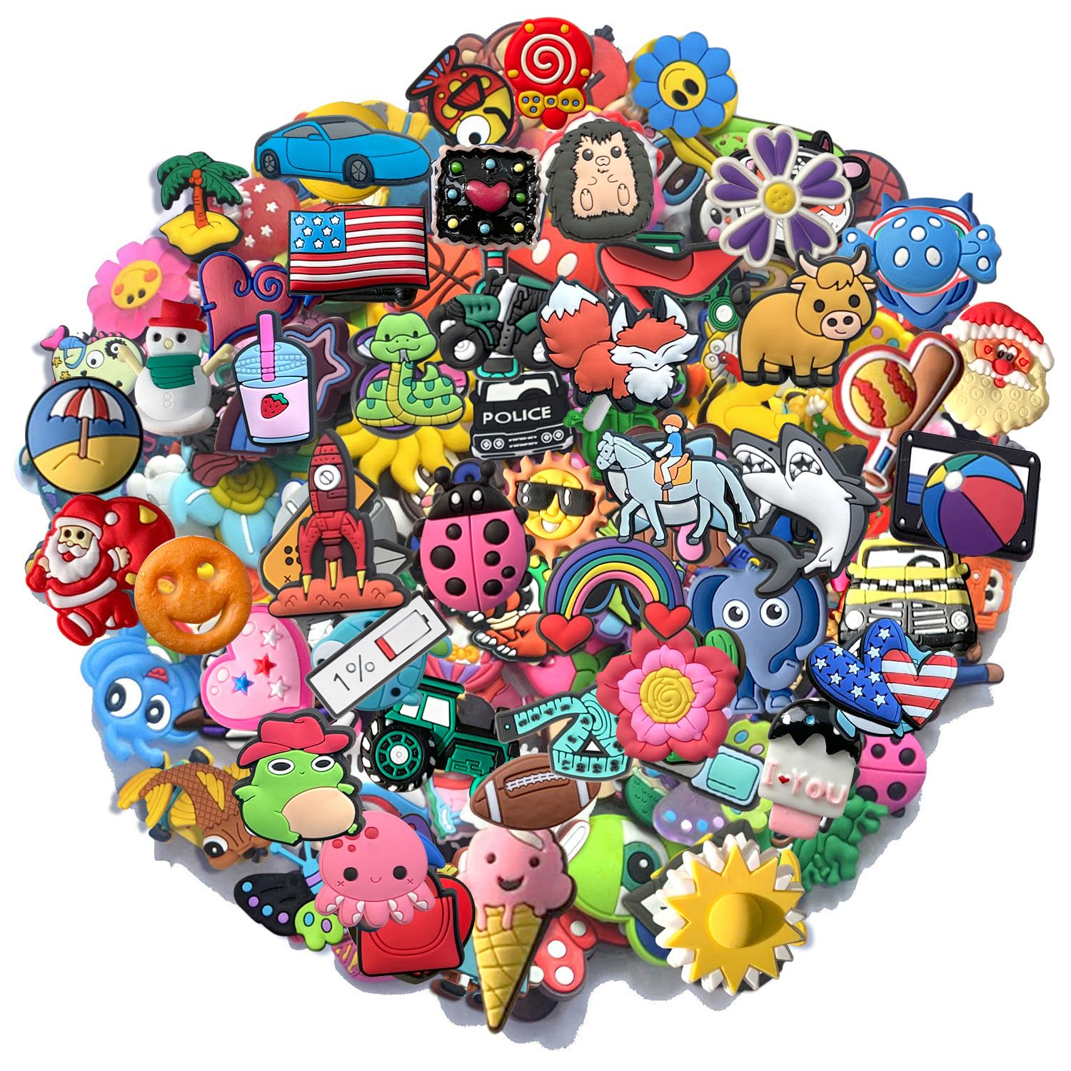 YAZO 30,50,100Pcs Random DIY Shoe Charms for Decoration Party Favors
