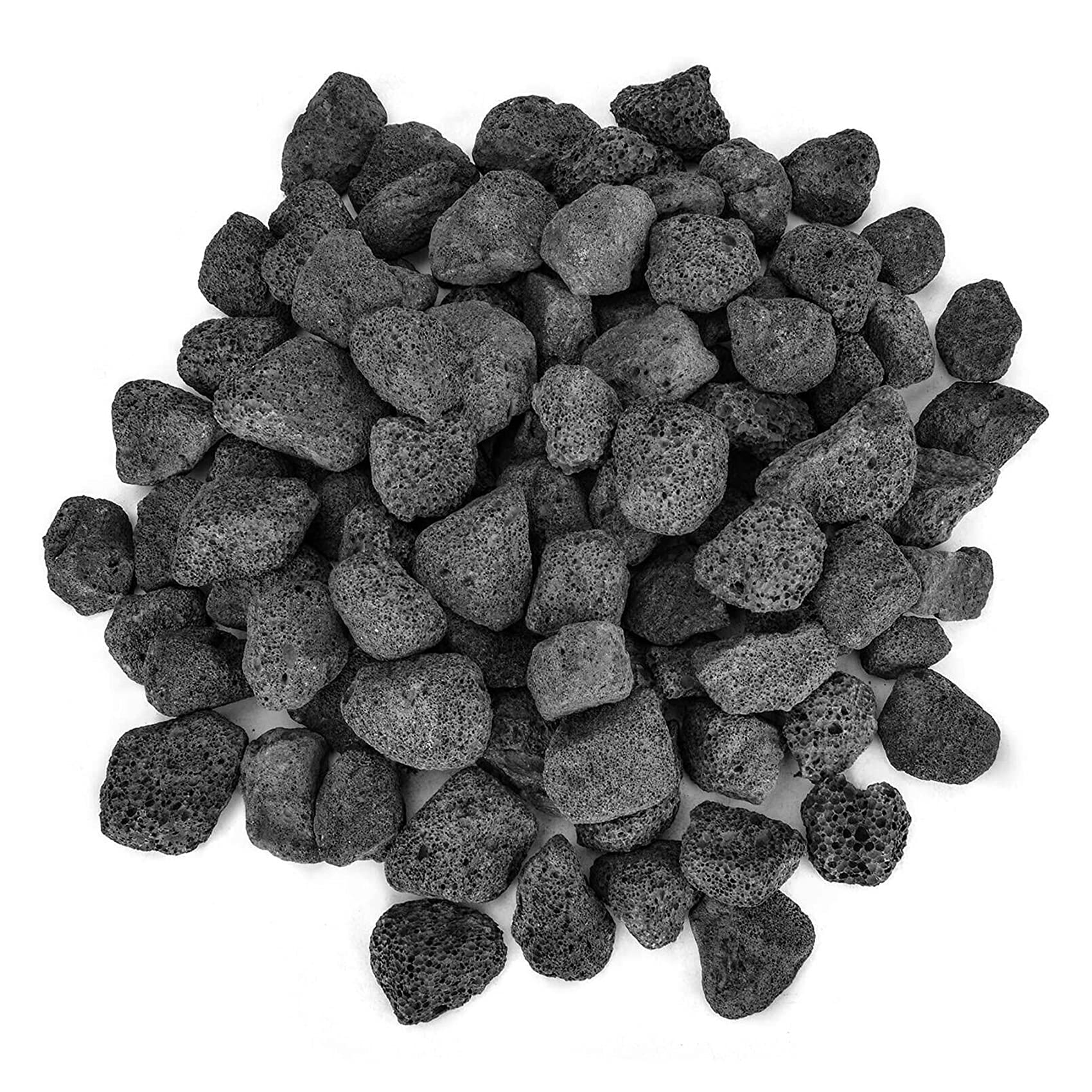 Stanbroil 10 Pounds Black Lava Rock Granules (1 1/5" - 2"), Decorative Rock | fo