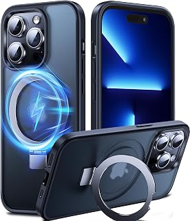 Chicfun 3-in-1 [Magnetic+KickStand+Ring Holder] for iPhone 14 Pro Max Case Stand Ring Holder Compatible with MagSafe, Military Shockproof Protective Matte iPhone 14 Pro Max Case Kickstand Cover,Black