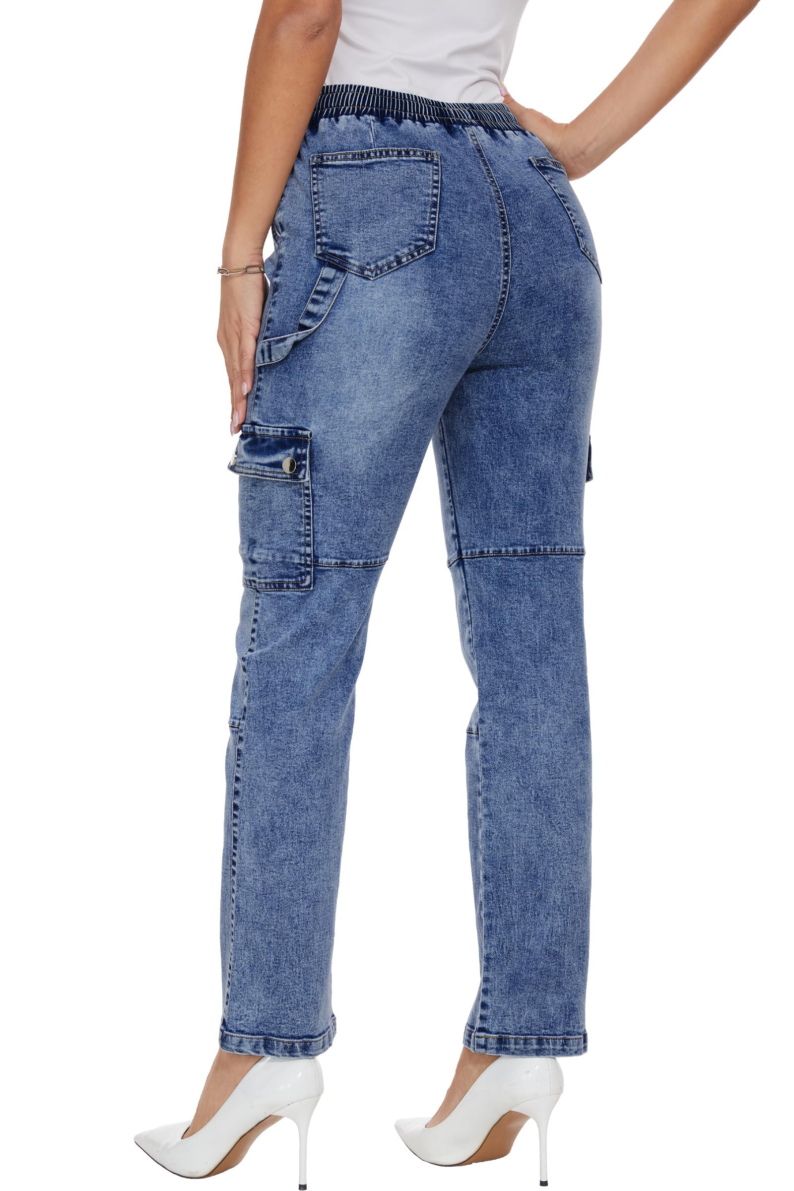 Womens Pants Casual Straight Leg Cargo Pants High Waisted Jeans for Women