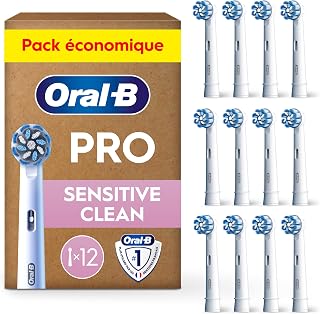 Oral-B Pro Sensitive Clean Brossettes Pour Brosse À Dents, Pack De 12 Unités, Convient À Une Boîte Aux Lettres | Recharges Brosse à Dents Électrique Pro avec des Brins Ultra Doux pour les Gencives Saines, Emballage en Carton