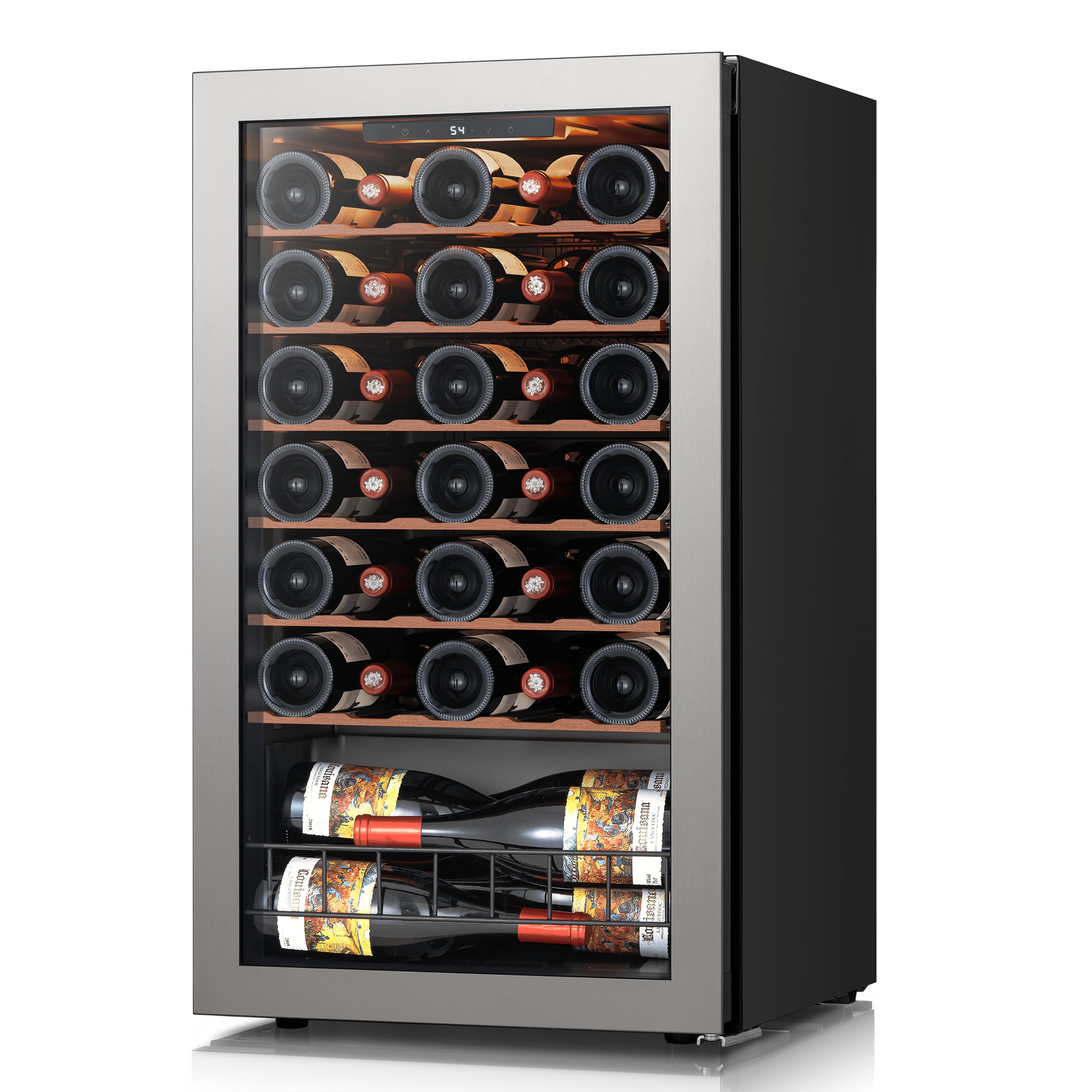 Ca'Lefort 34 Bot Wine Fridge 3-Color LED & Double door for Home/Bar/Office | Win