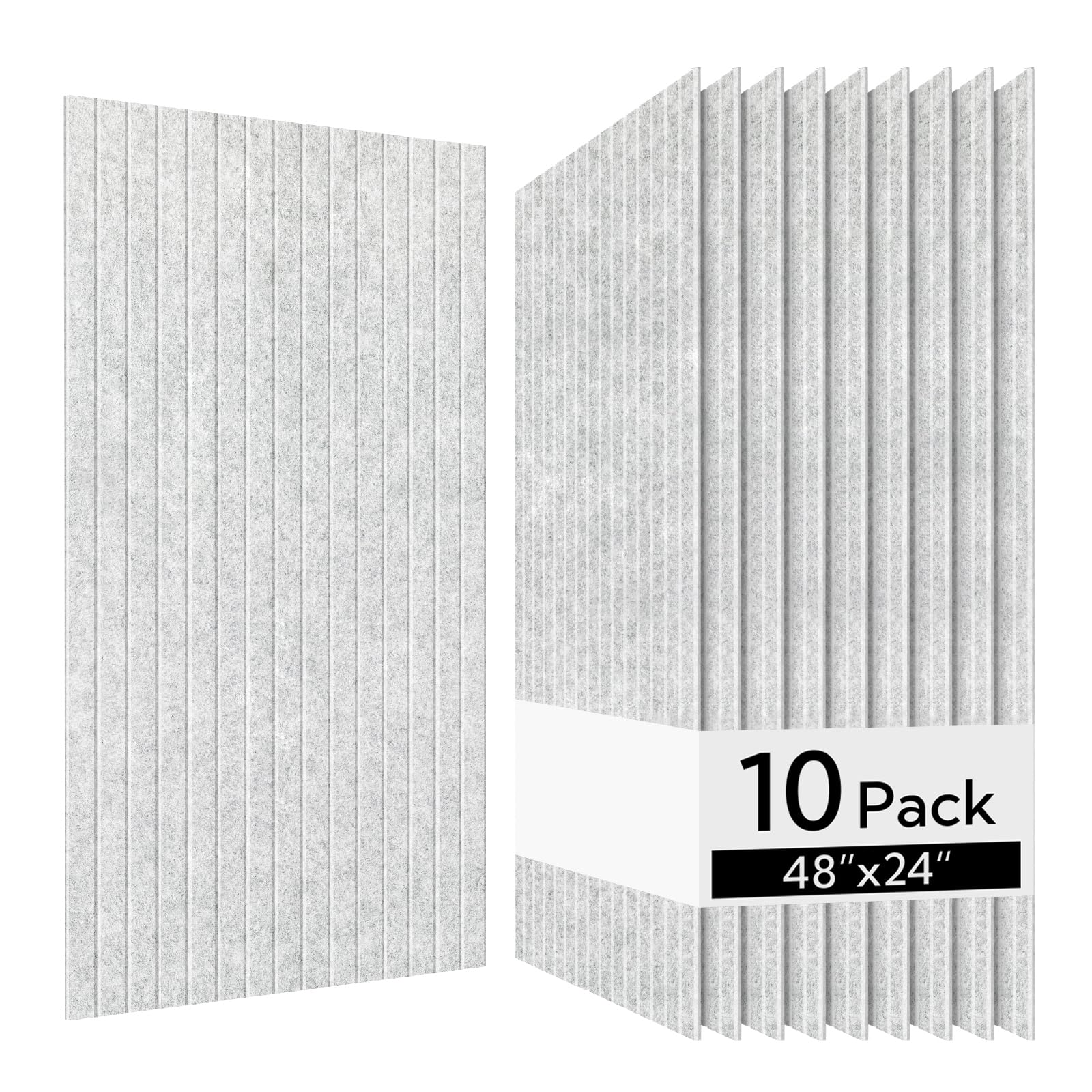 Olanglab Acoustic Wall Panels, 10 Pack, 48" x 24", Silver Gray | Acoustic Panels