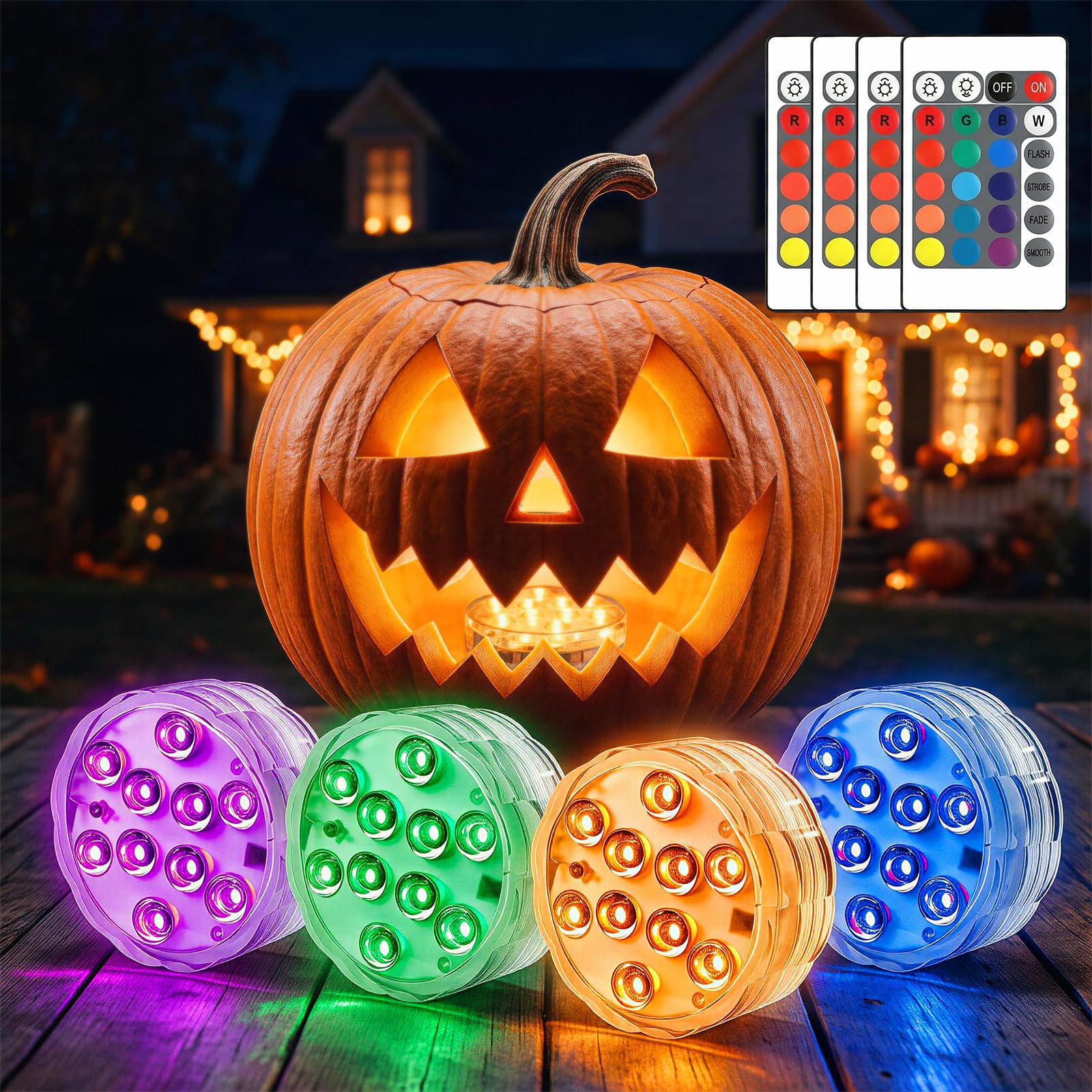 Submersible LED Pool Light, RGB Color Changing and Battery Powered Underwater LE