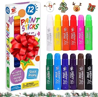 TBC The Best Crafts Paint Sticks for Kids Ages 2-8, 12 Classic Colors | low odor,Washable, Non-toxic, Tempera Paint Sticks for Crafts, Art Supplies, and Birthday Gifts