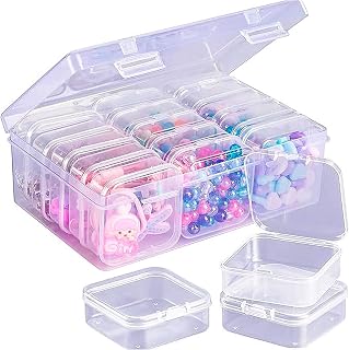 15 Grids Plastic Storage Box Clear Bead Organizer with Hinged Lid Mini Clear Containers for Craft Supplies for Beading Making