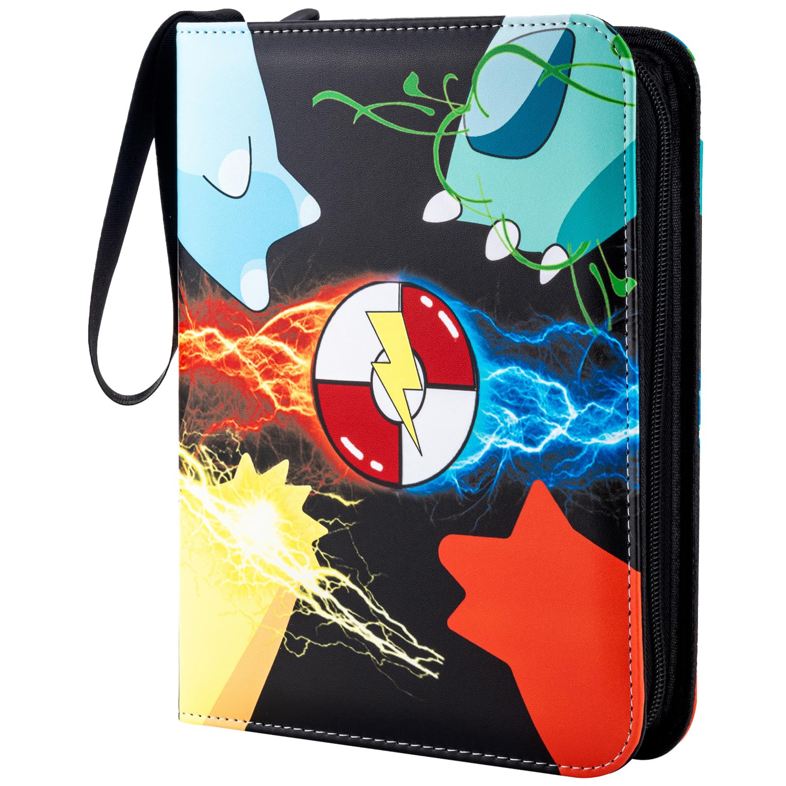 Jravkfi Card Binder 4 Pocket‑Holds Up to 400 Cards | 3‑Ring Zipper Album with 50