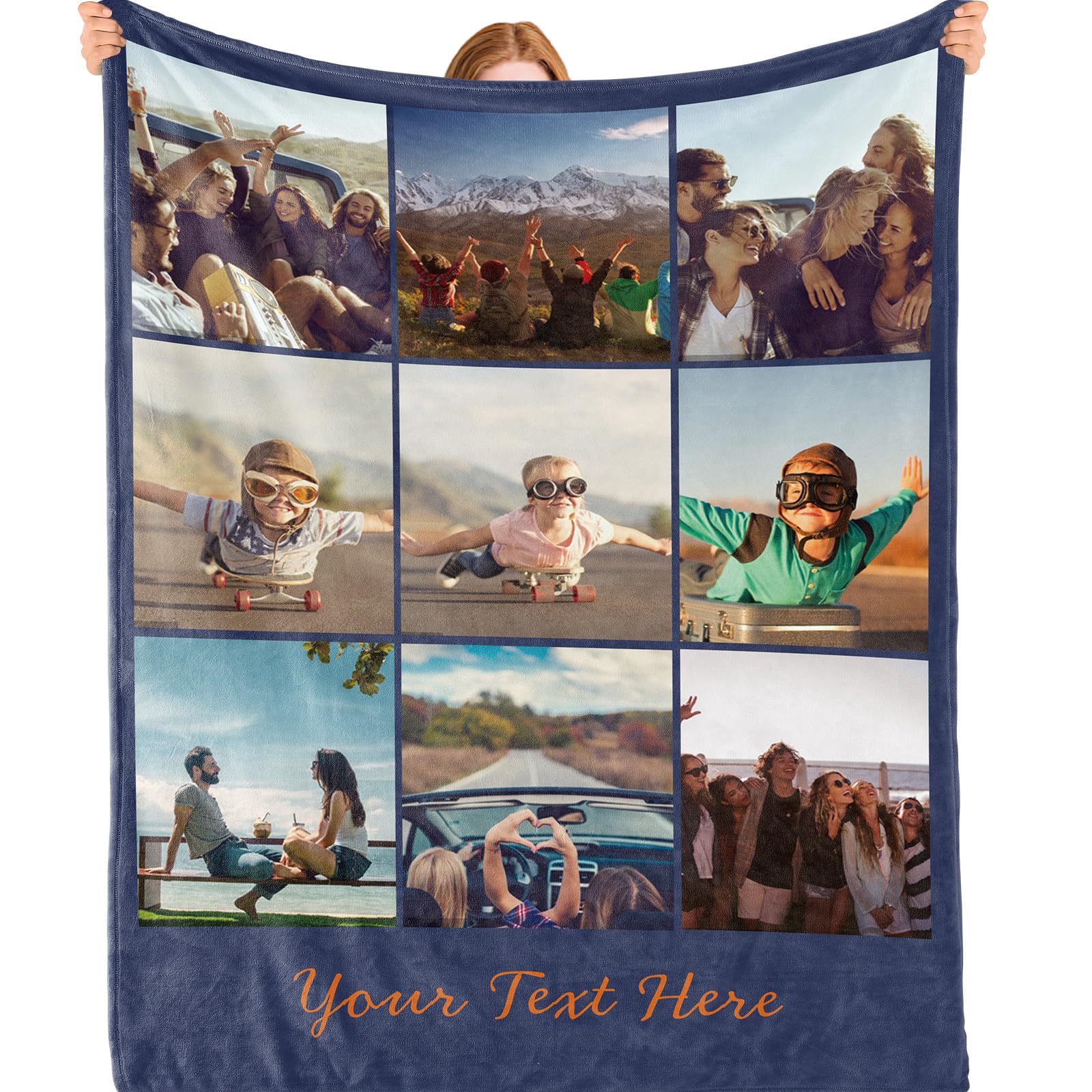 Bemaystar Custom Blanket - Personalized Photo Blanket, Customized with Pictures 