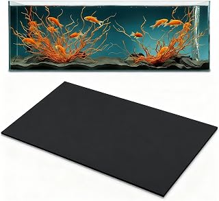 Pangda 48 x 24 Inch Aquarium Fish Self Leveling Mat for Under Tank Foam Compressible Neoprene Mat with Adhesive Backing Waterproof Easy to Cut Stability, Black